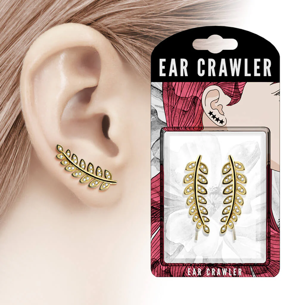 Ear Crawler Blätter Silber Zirkonia - Image 3