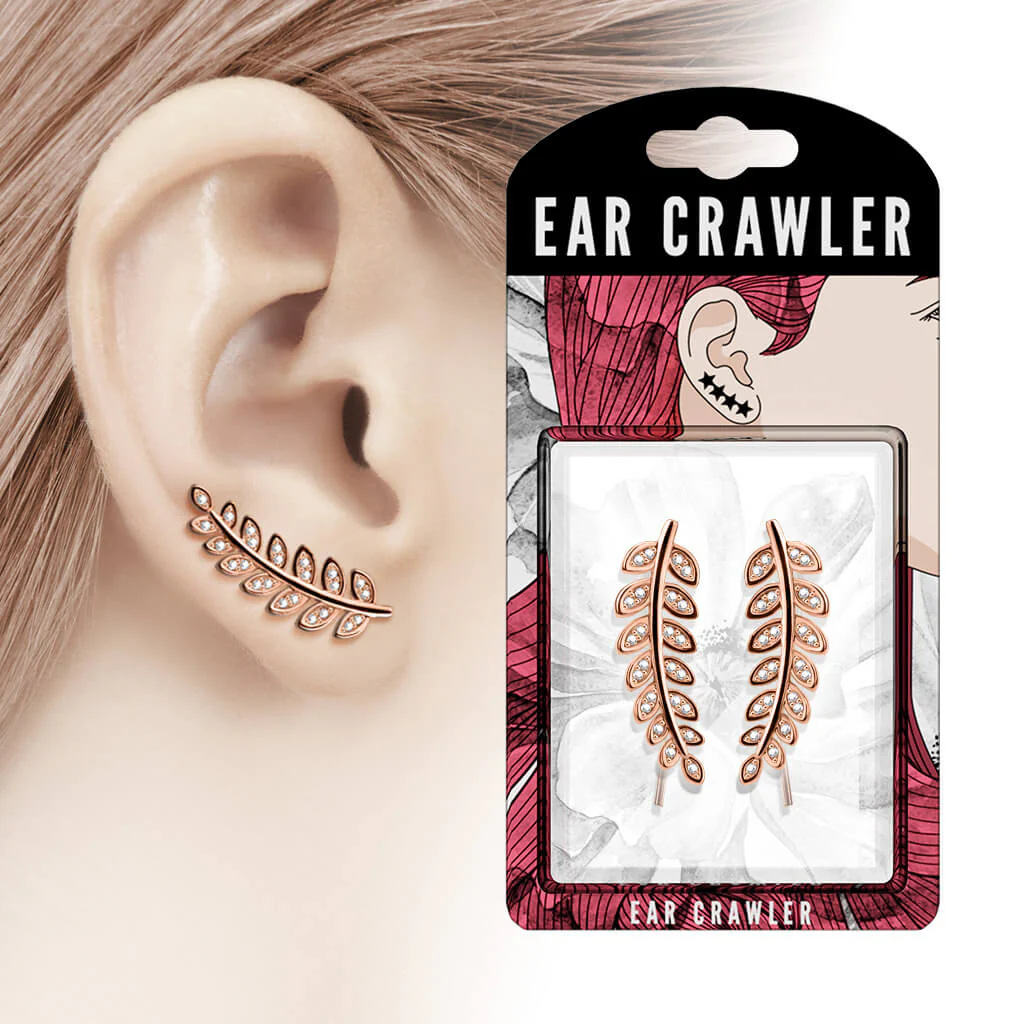 Ear Crawler Blätter Silber Zirkonia - Image 4