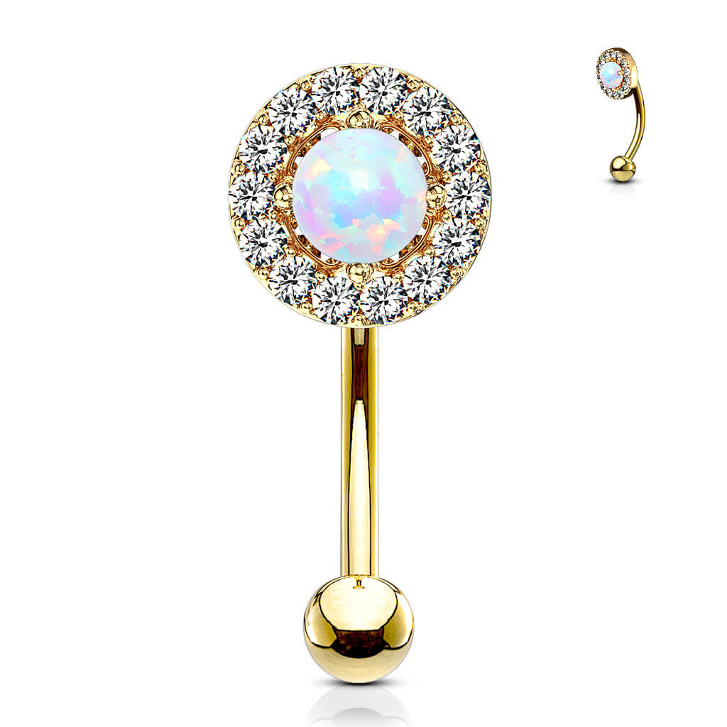 Augenbrauenpiercing Opal Zirkonia - Image 2