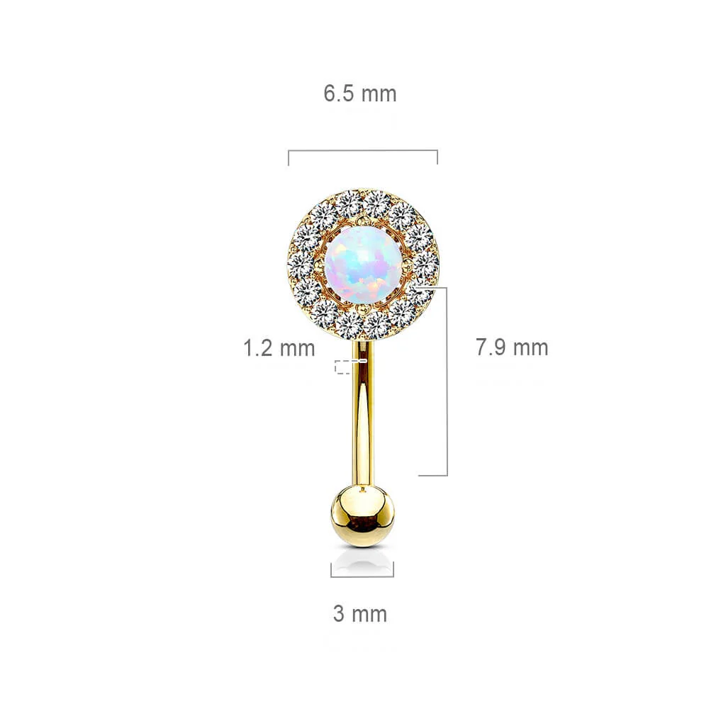 Augenbrauenpiercing Opal Zirkonia - Image 3