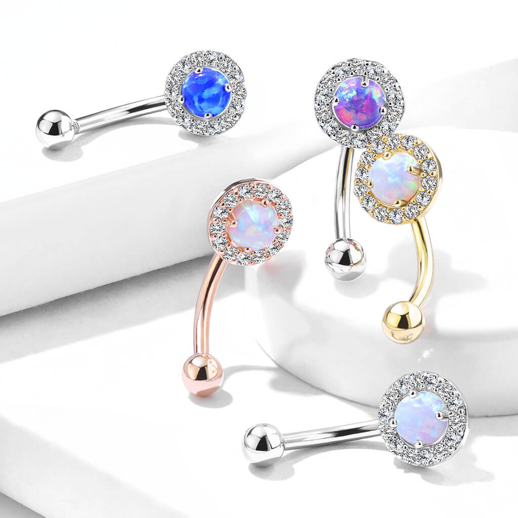 Augenbrauenpiercing Opal Zirkonia - Image 9