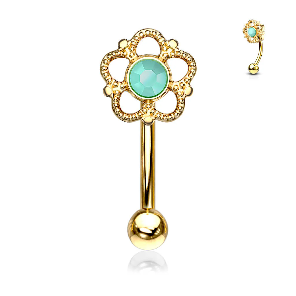 Augenbrauenpiercing Blume Stein - Image 2