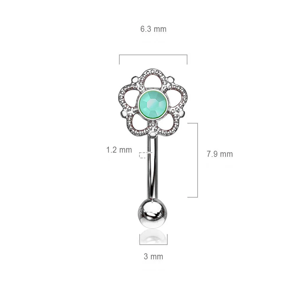 Augenbrauenpiercing Blume Stein - Image 3