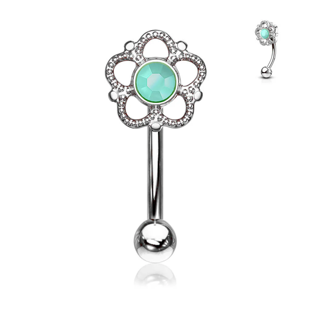 Augenbrauenpiercing Blume Stein - Image 8