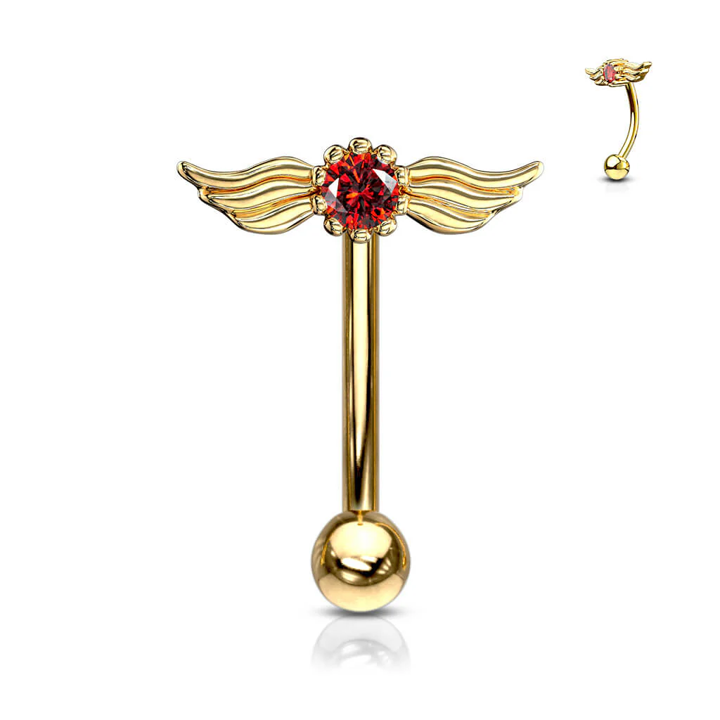 Augenbrauenpiercing Flügel Zirkonia - Image 4