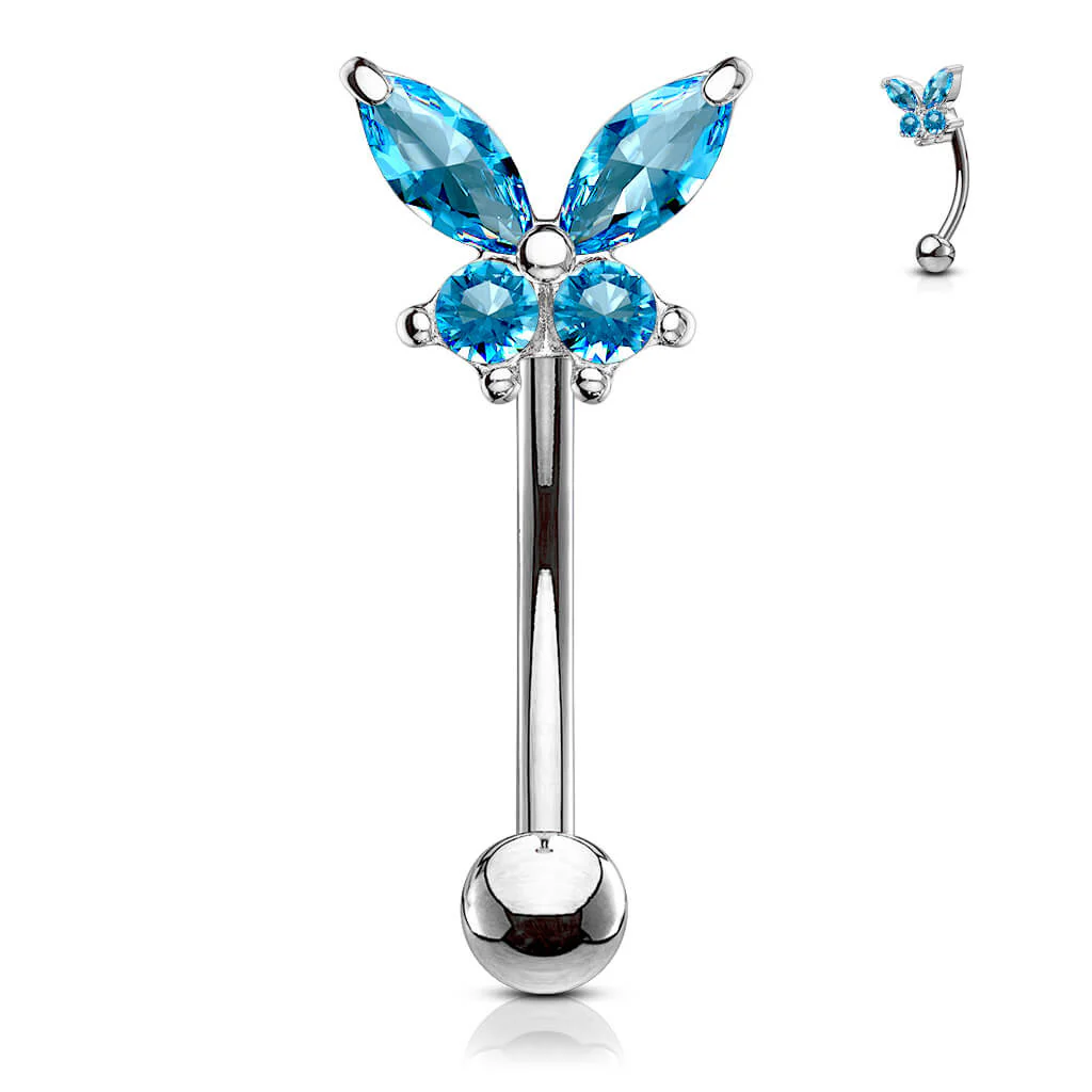 Augenbrauenpiercing Schmetterling Zirkonia - Image 8