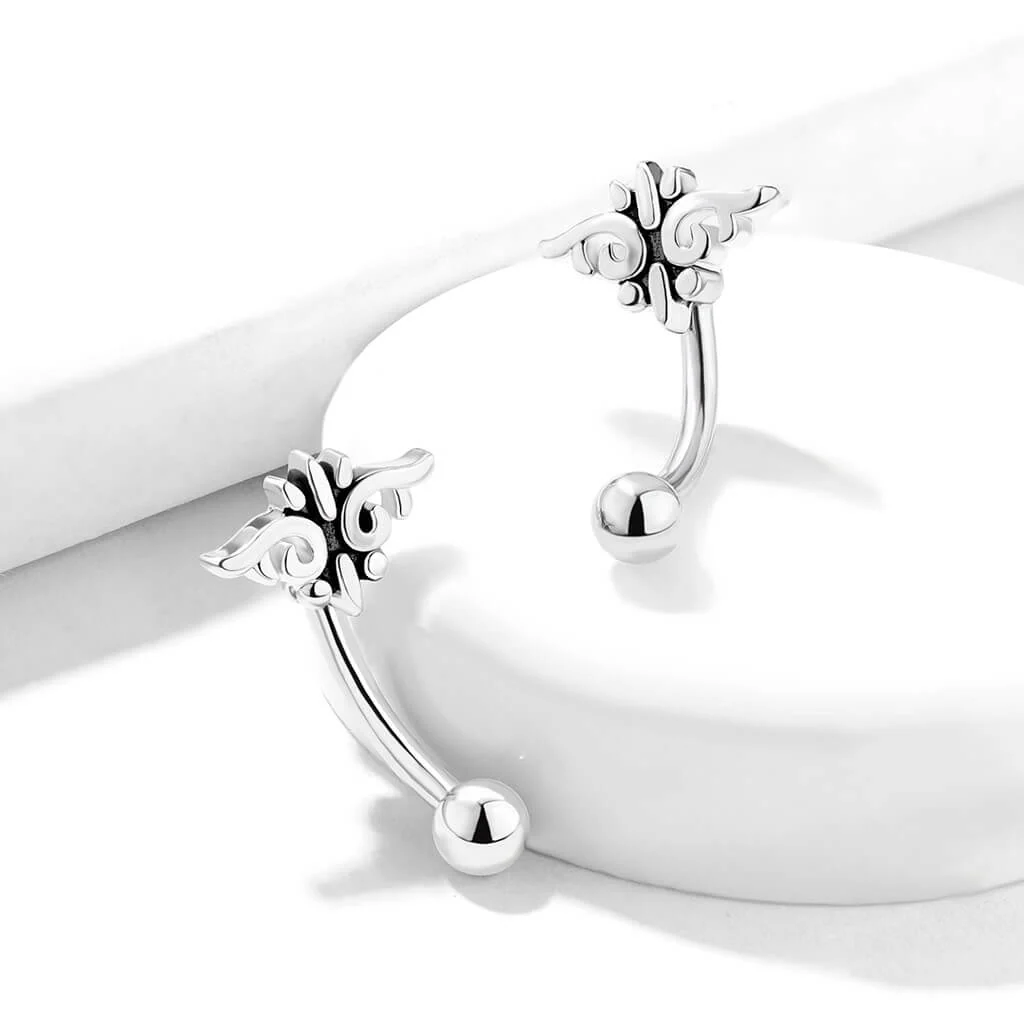 Augenbrauenpiercing Tribel Silber - Image 4