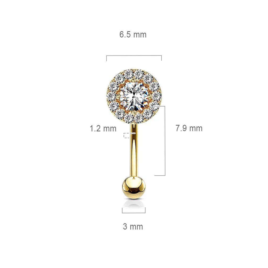 Augenbrauenpiercing Zirkonia Rund - Image 3