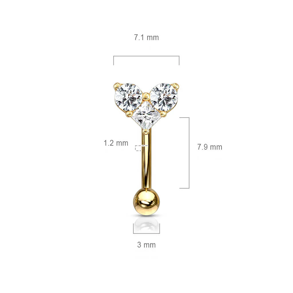Augenbrauenpiercing Herz Zirkonia - Image 3