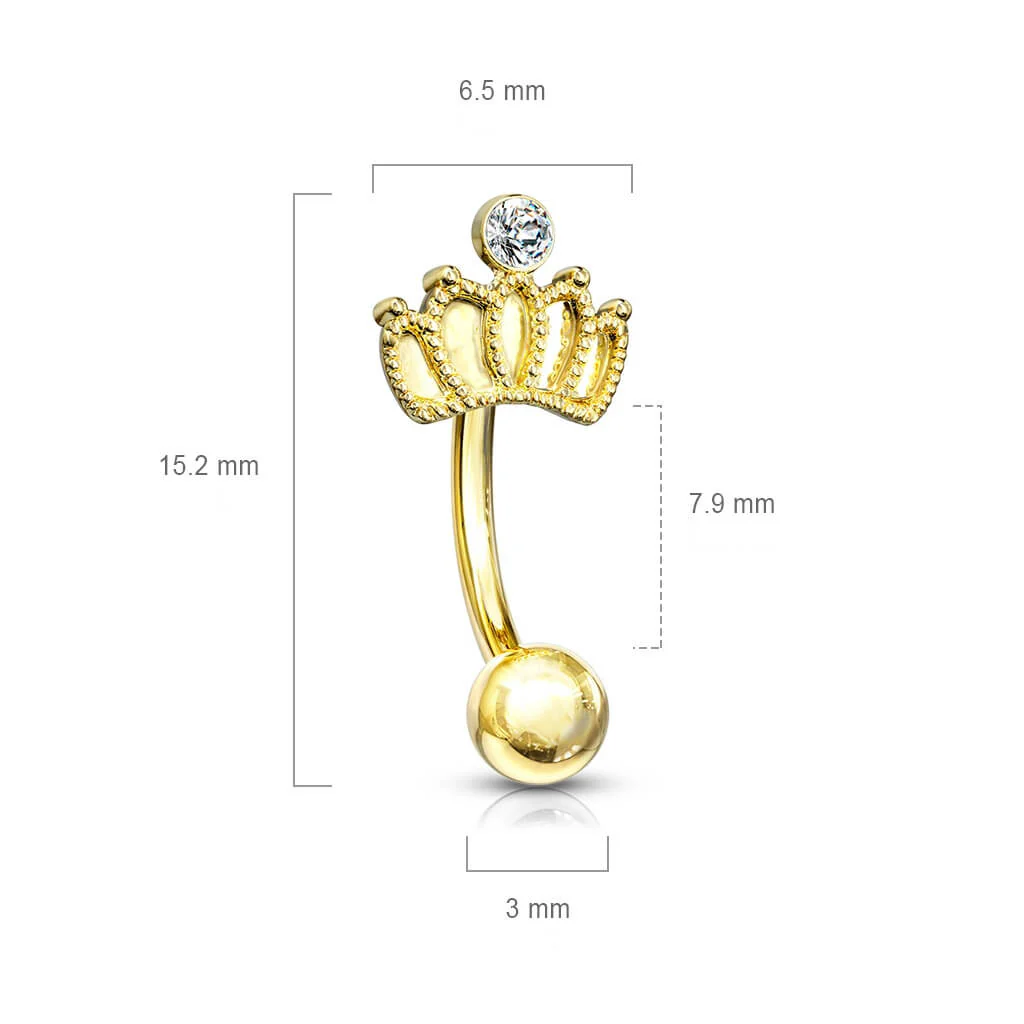 Augenbrauenpiercing Krone Zirkonia - Image 3
