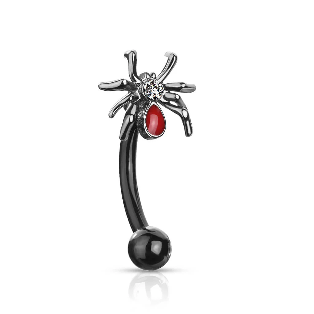 Augenbrauenpiercing Spinne Silber - Image 2