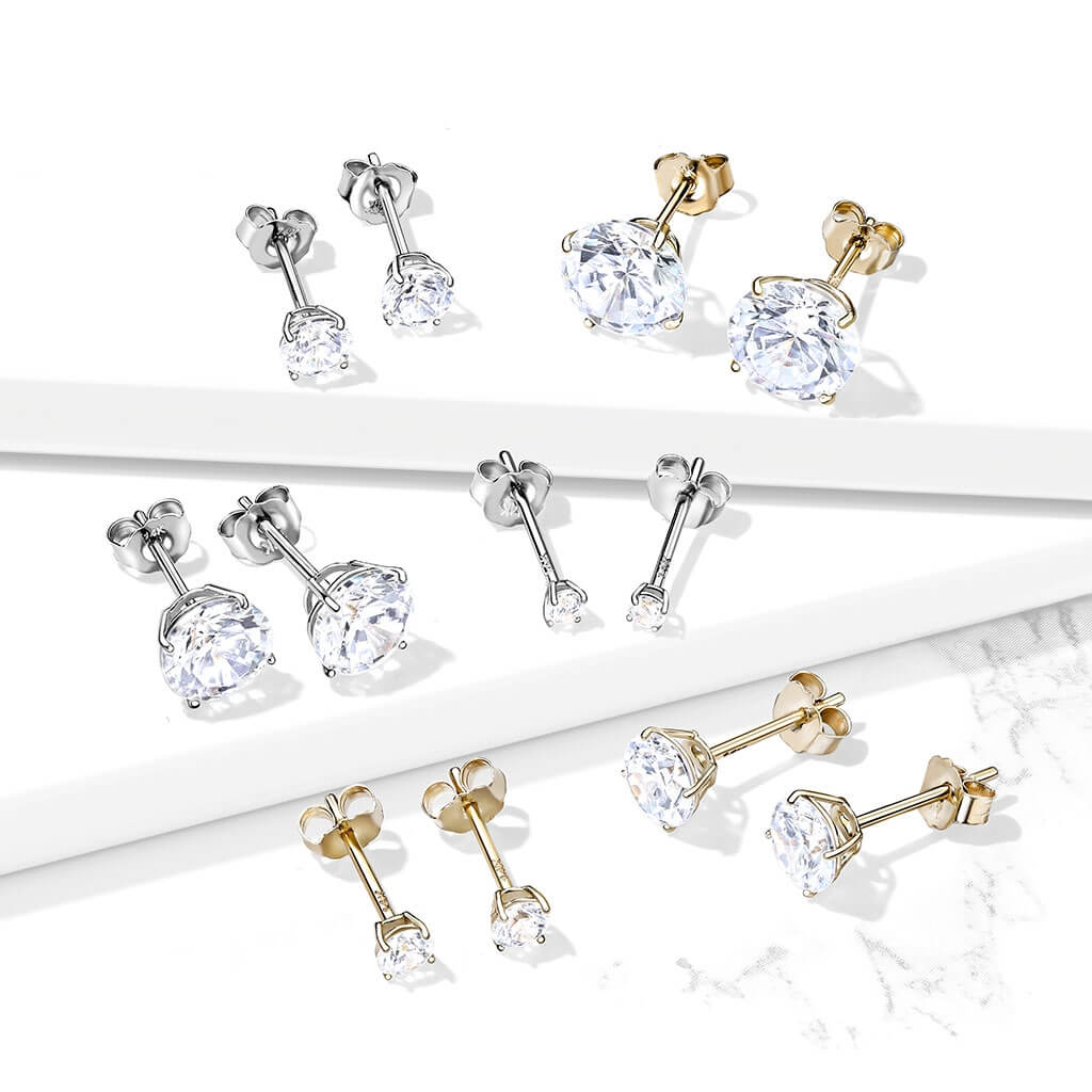 14 Karat Gold Zirkonia Rund - Image 6
