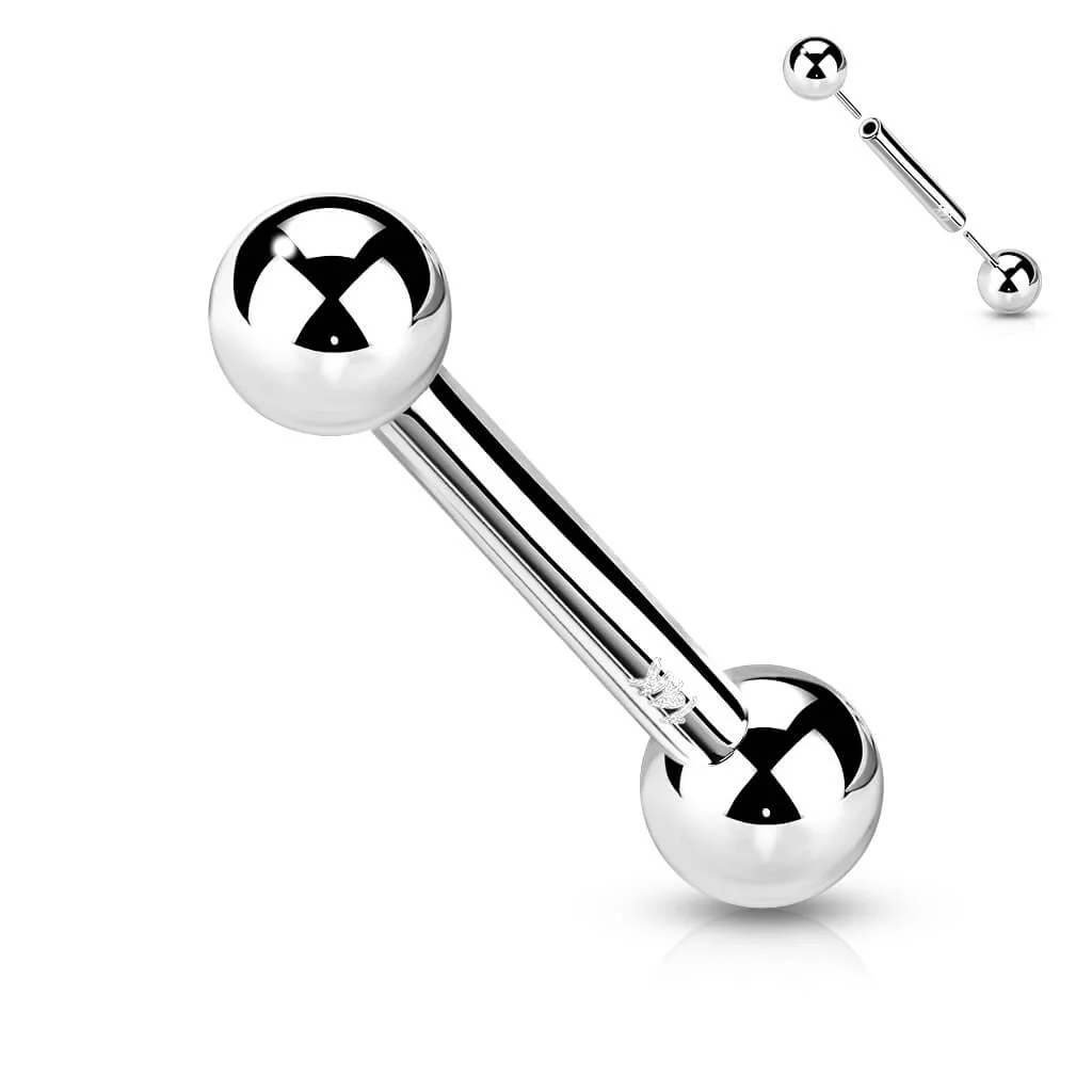 14 Karat Gold Barbell Kugel Push-In - Image 8