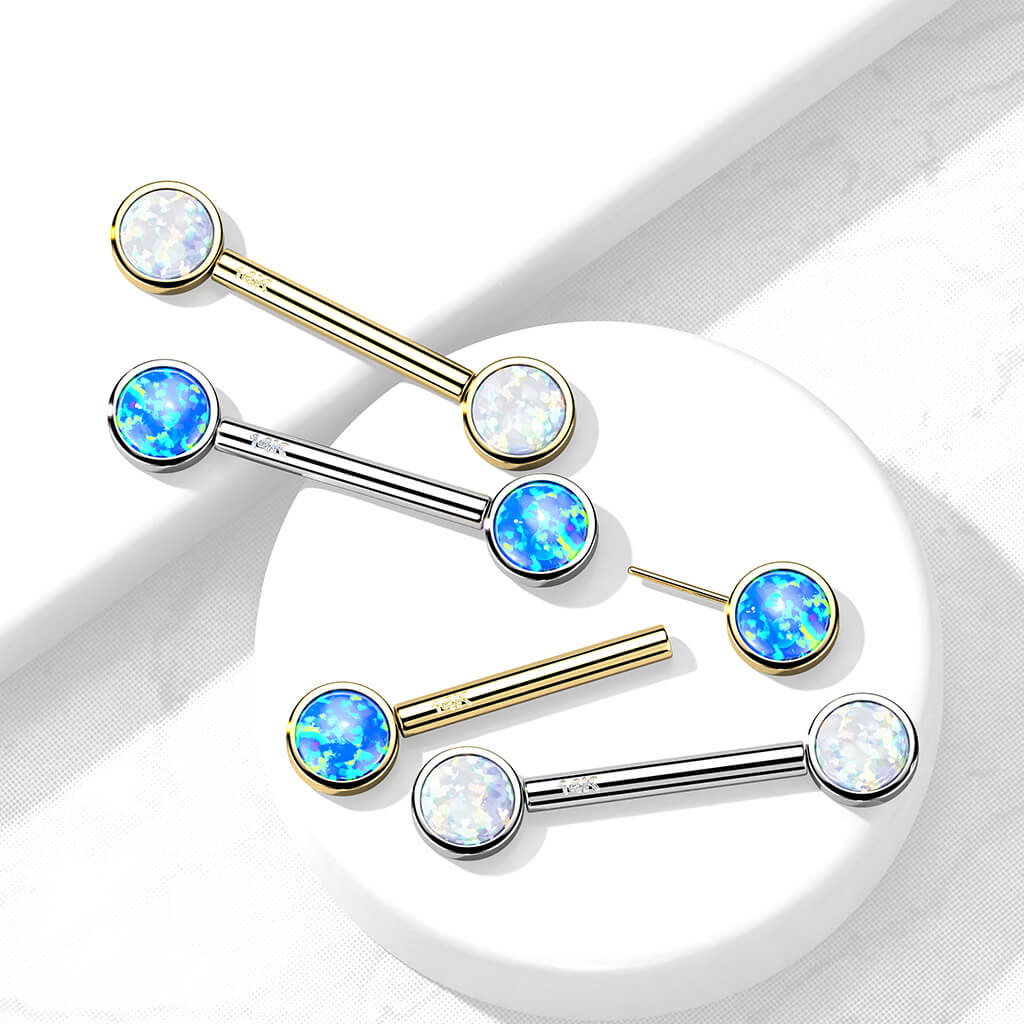 14 Karat Gold Nippelpiercing Kugel Zirkonia Gelbgold Weißgold Push-In - Image 7