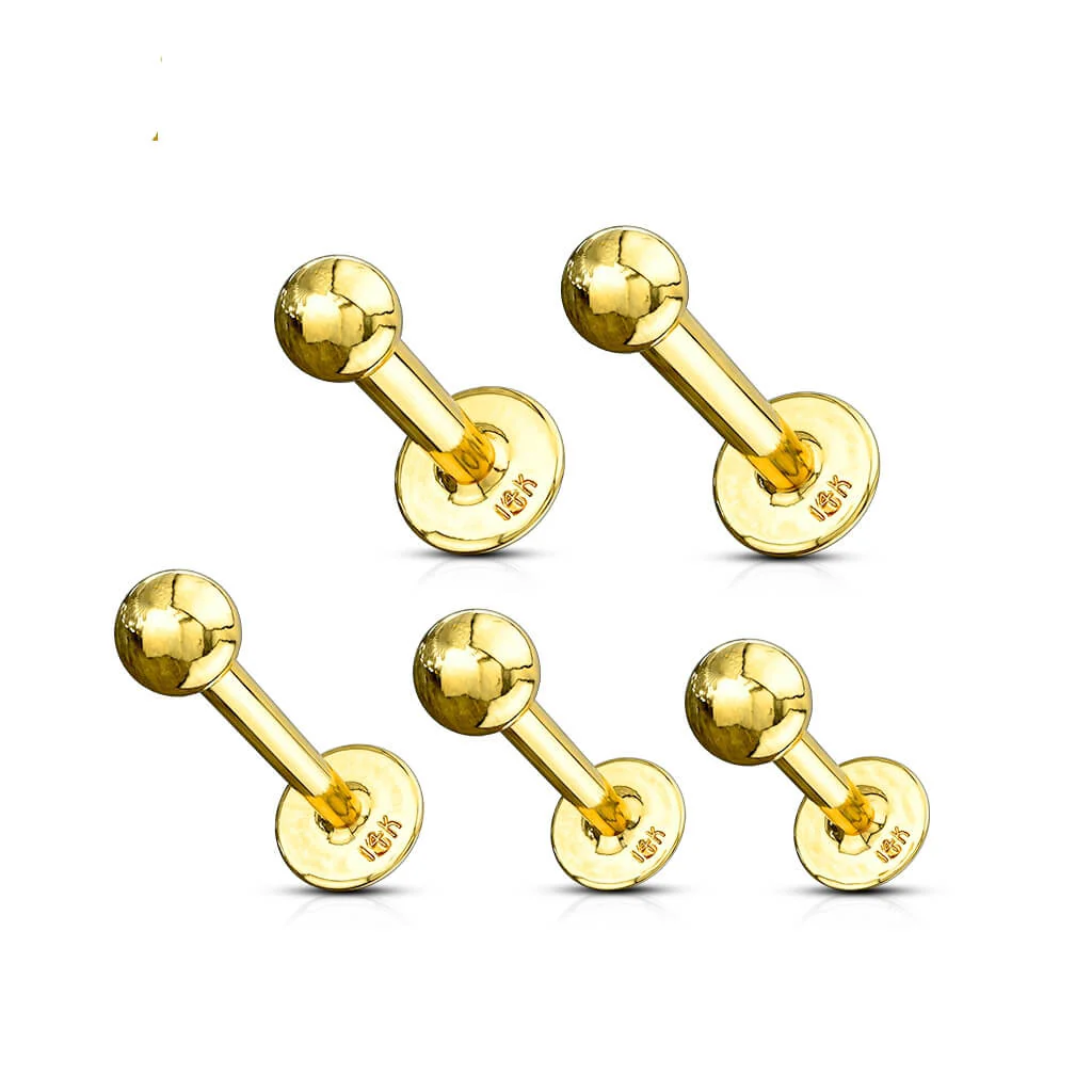 14 Karat Gold Labret Kugel Gelbgold Weißgold - Image 3