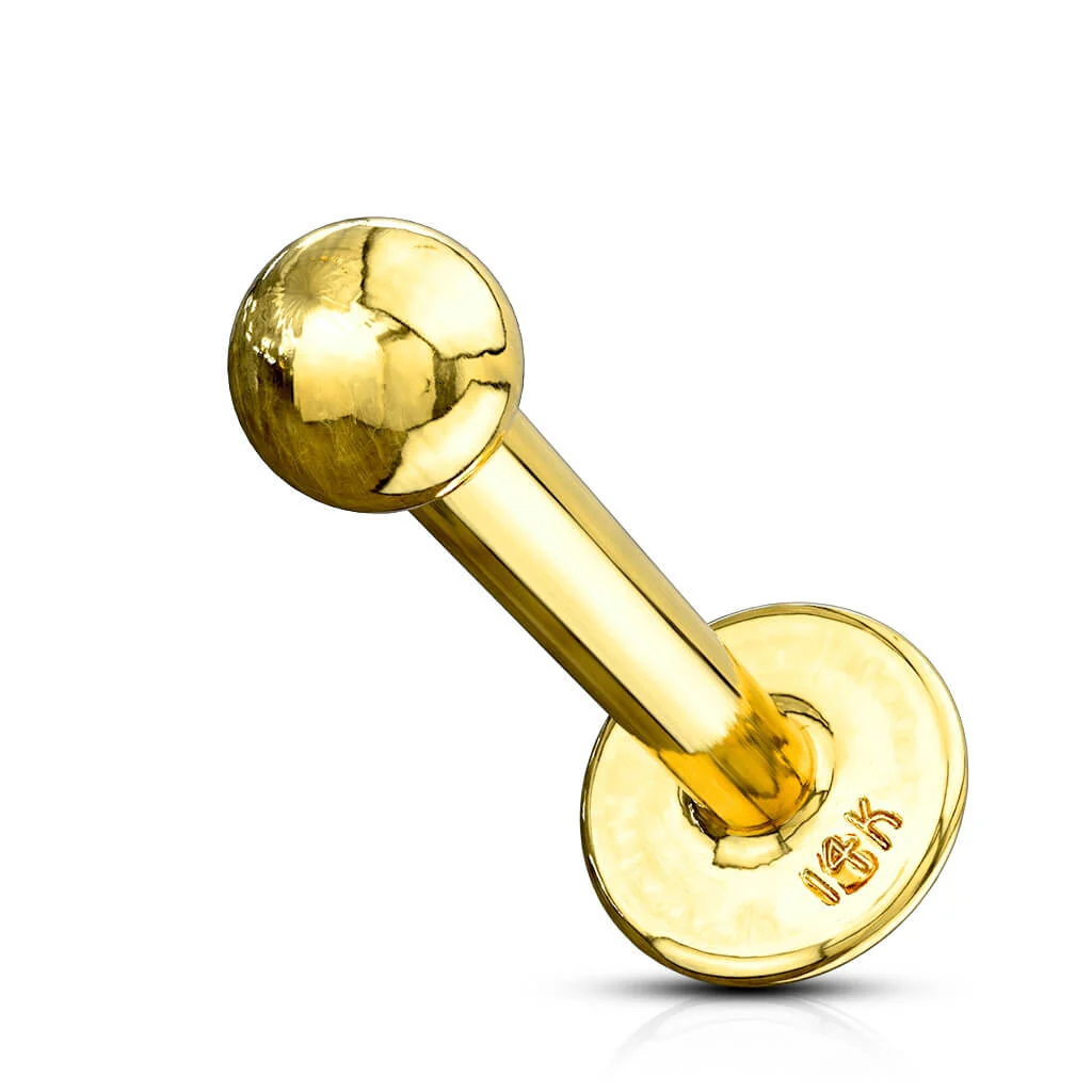 14 Karat Gold Labret Kugel Gelbgold Weißgold - Image 4