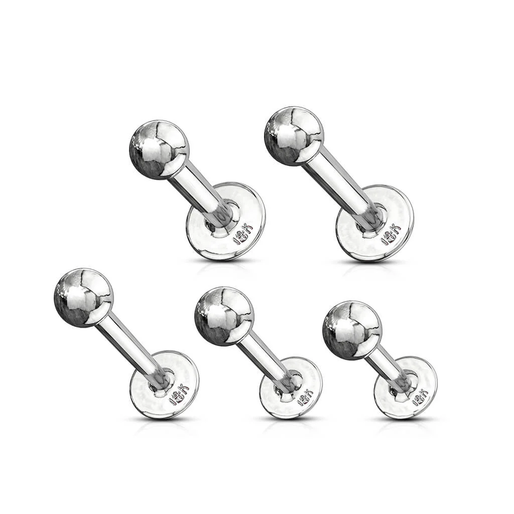 14 Karat Gold Labret Kugel Gelbgold Weißgold - Image 5
