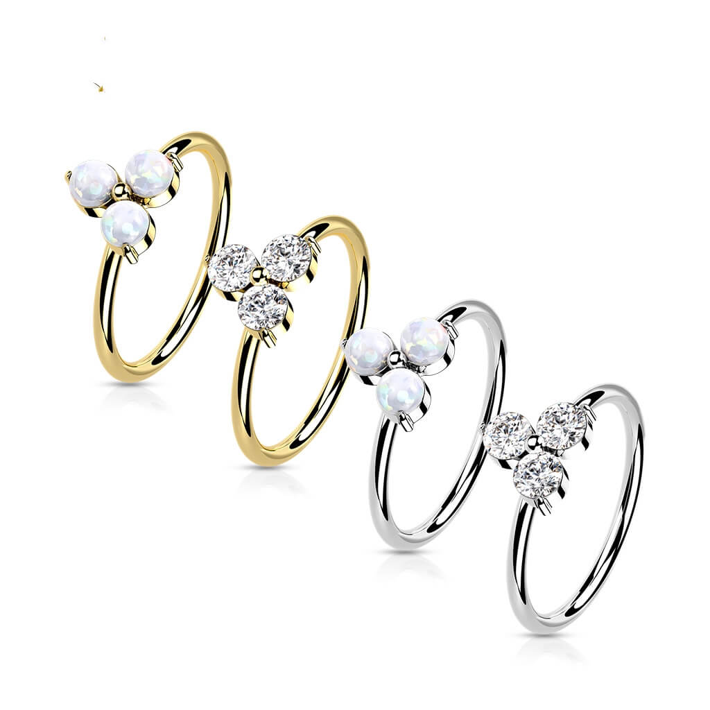 14 Karat Gold Ring Ring Blume Zirkonia Gelbgold Weißgold Biegbar - Image 4