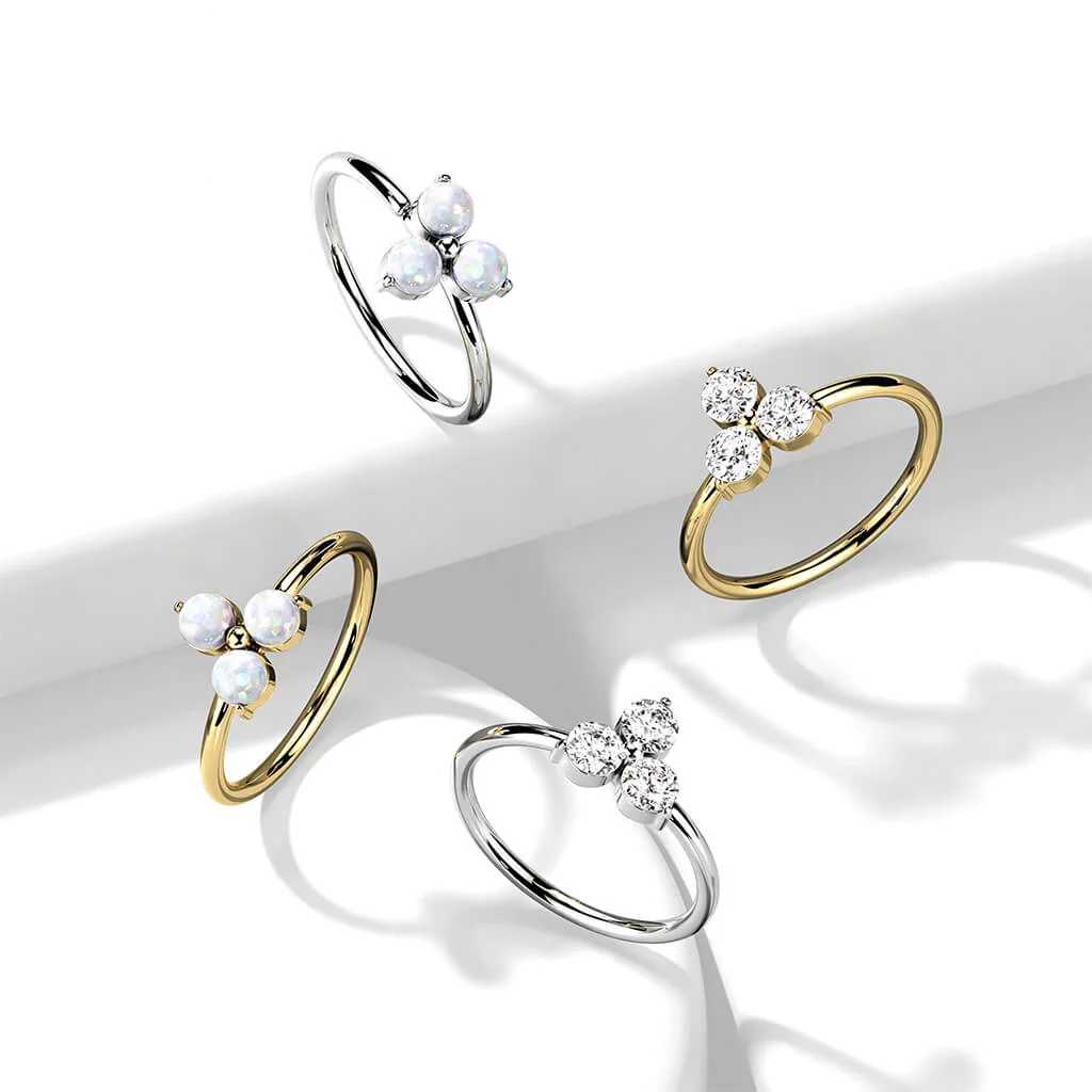 14 Karat Gold Ring Ring Blume Zirkonia Gelbgold Weißgold Biegbar - Image 6