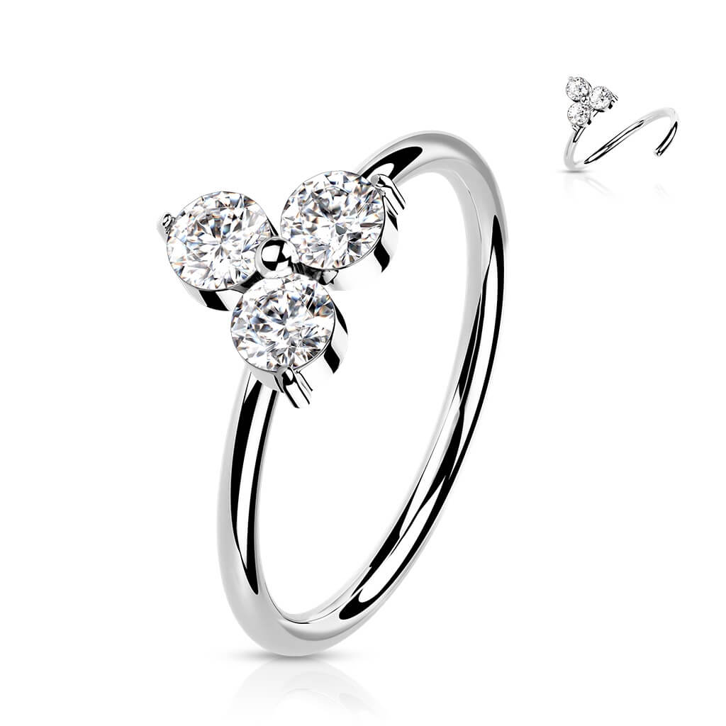 14 Karat Gold Ring Ring Blume Zirkonia Gelbgold Weißgold Biegbar - Image 7