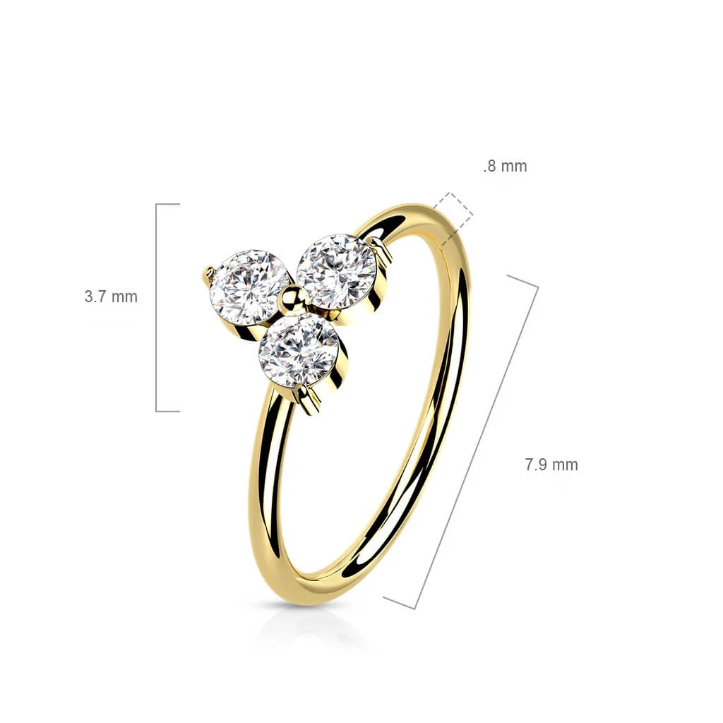 14 Karat Gold Ring Ring Blume Zirkonia Gelbgold Weißgold Biegbar - Image 8