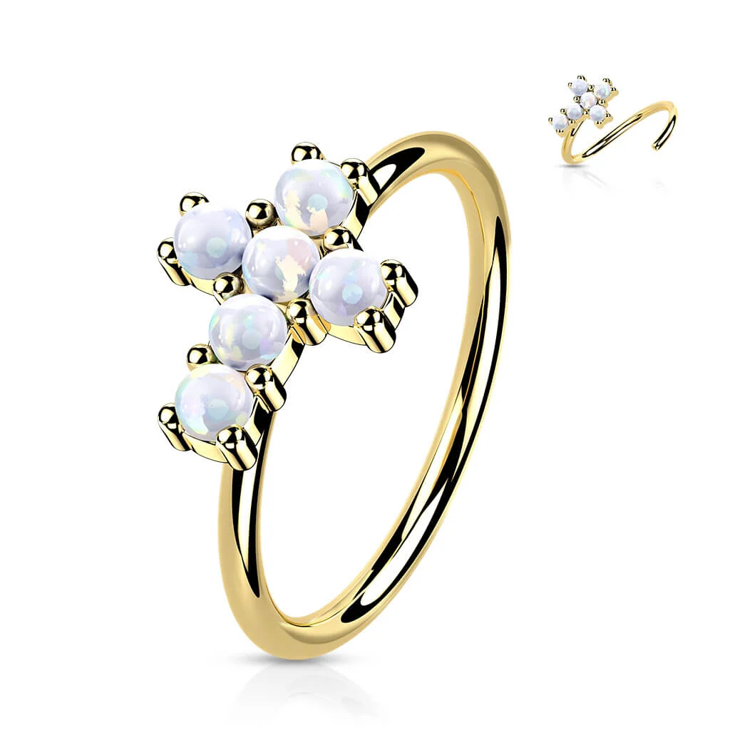 14 Karat Gold Ring Ring Kreuz Zirkonia Gelbgold Weißgold Biegbar - Image 7