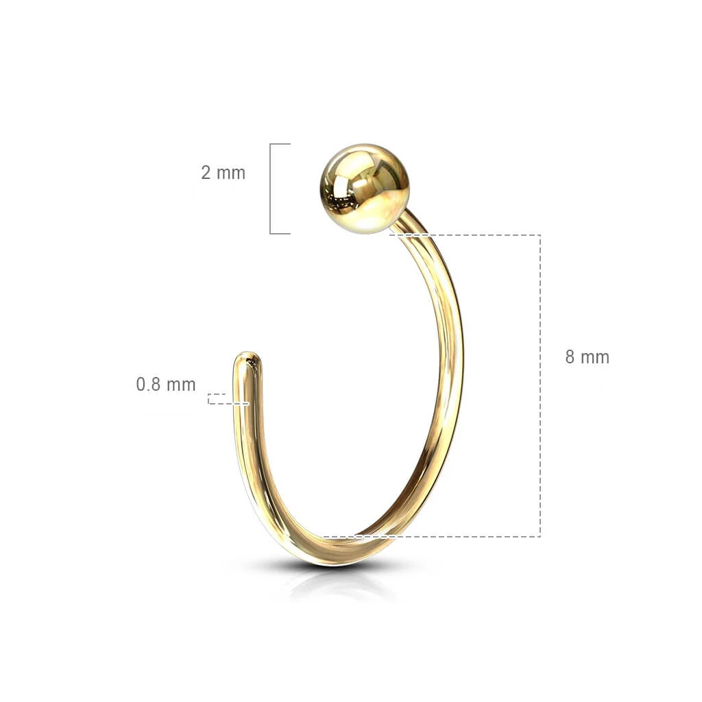 14 Karat Gold Nasenstecker Hoop Halber Hoop Ring - Image 3