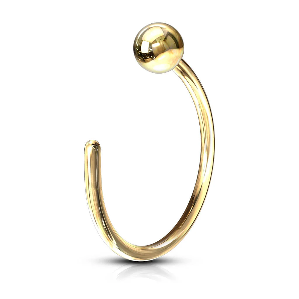 14 Karat Gold Nasenstecker Hoop Halber Hoop Ring - Image 5
