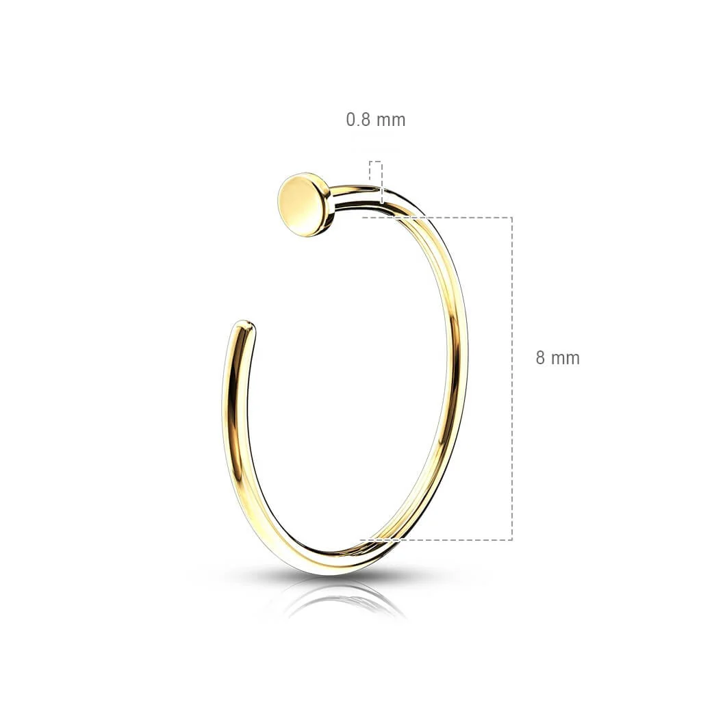 14 Karat Gold Nasenstecker Hoop Halber Hoop Ring Gelbgold Weißgold - Image 3