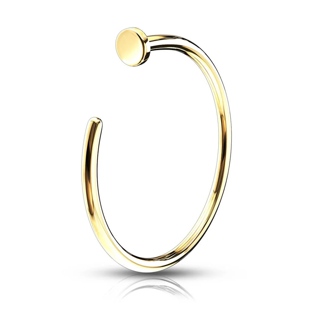 14 Karat Gold Nasenstecker Hoop Halber Hoop Ring Gelbgold Weißgold - Image 4