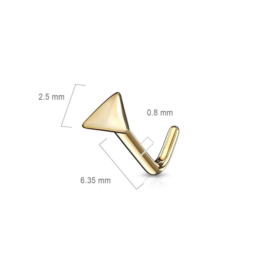 14 Karat Gold Nasenstecker L-Form Dreieck Flach Gelbgold Weißgold - Image 3