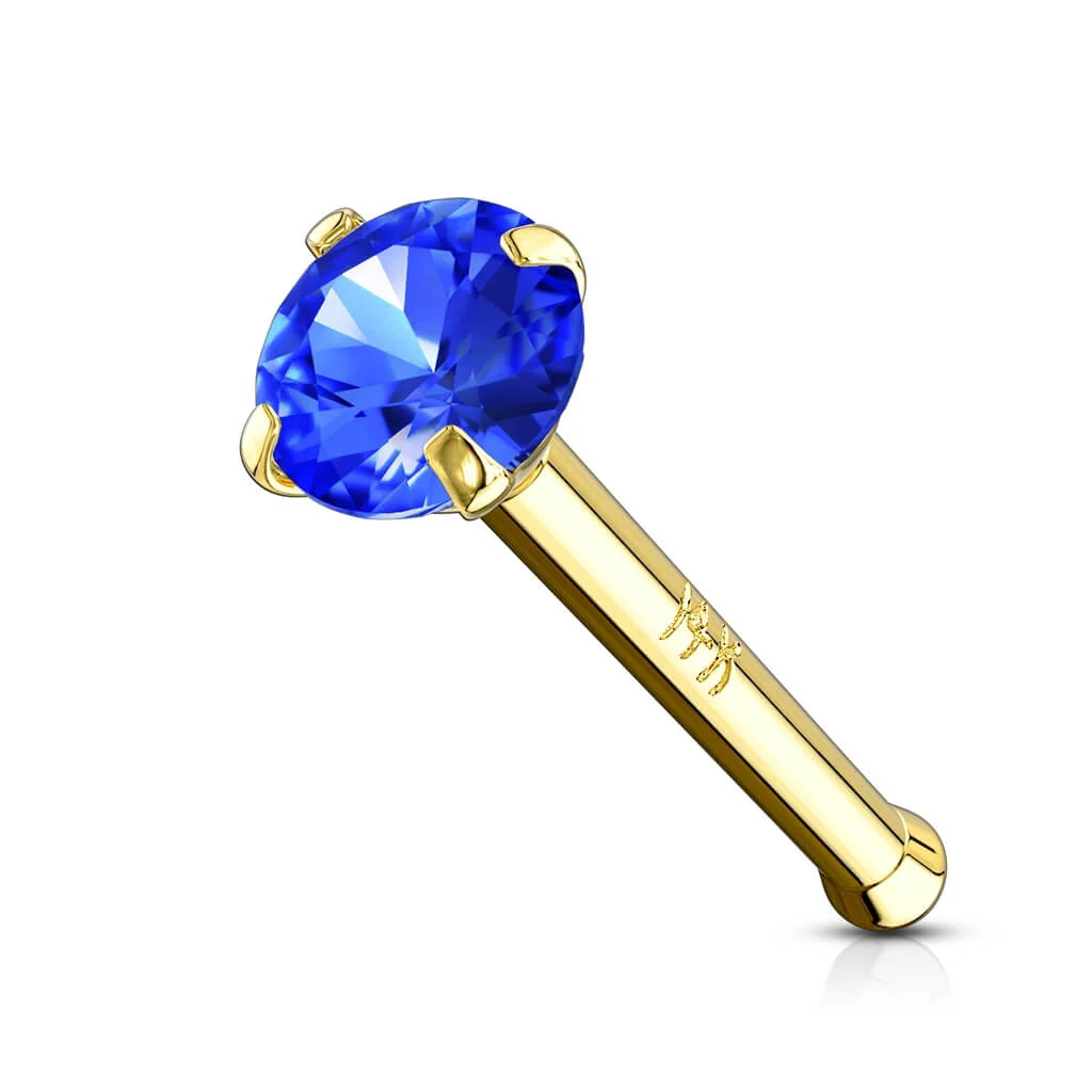 14 Karat Gold Nasenstecker Zirkonia Gelbgold Weißgold - Image 5