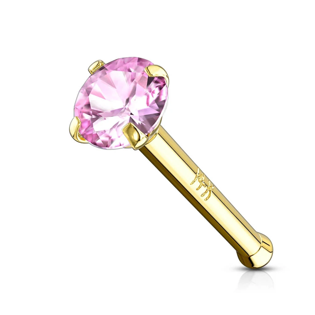 14 Karat Gold Nasenstecker Zirkonia Gelbgold Weißgold - Image 7