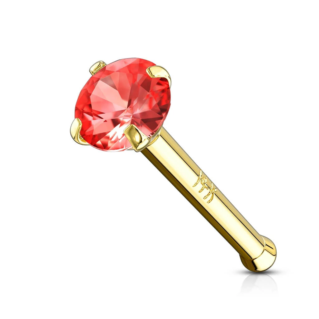 14 Karat Gold Nasenstecker Zirkonia Gelbgold Weißgold - Image 9