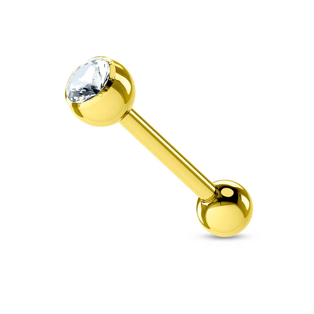 Barbell Kugel Zirkonia Gold - Image 2