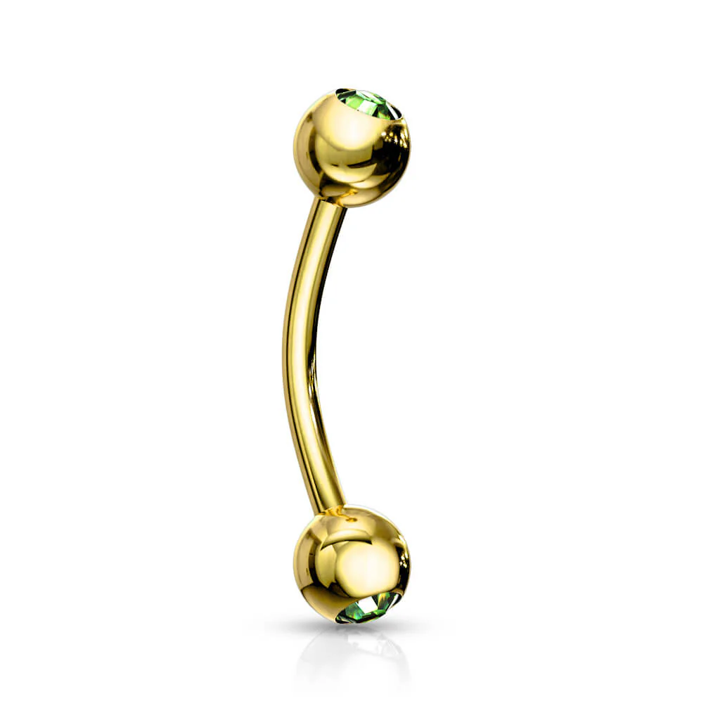 Augenbrauenpiercing Kugel Zirkonia Gold PVD - Image 7