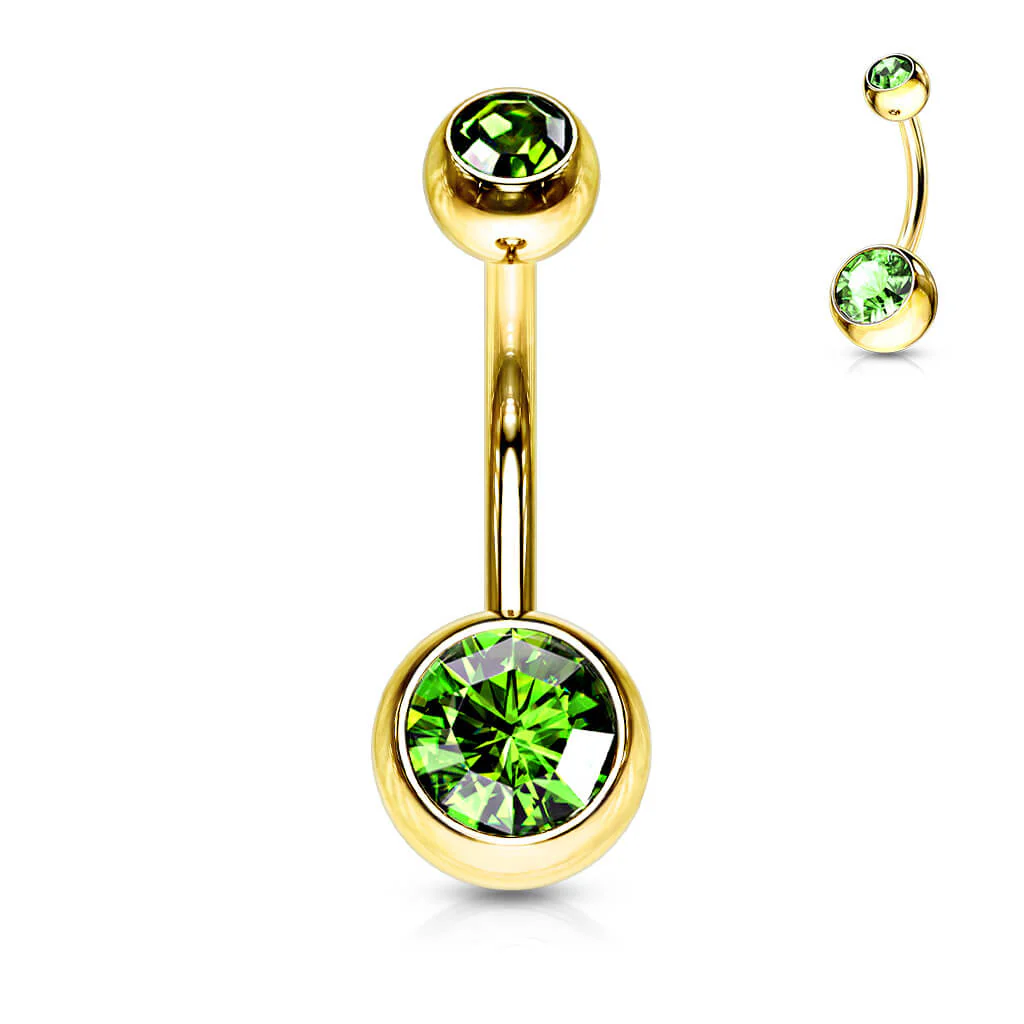 Bauchnabelpiercing Kugel Zirkonia Gold PVD - Image 10