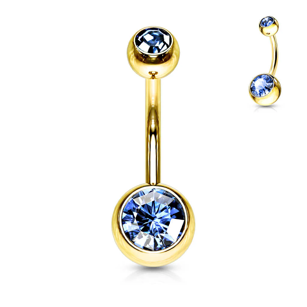 Bauchnabelpiercing Kugel Zirkonia Gold PVD - Image 11