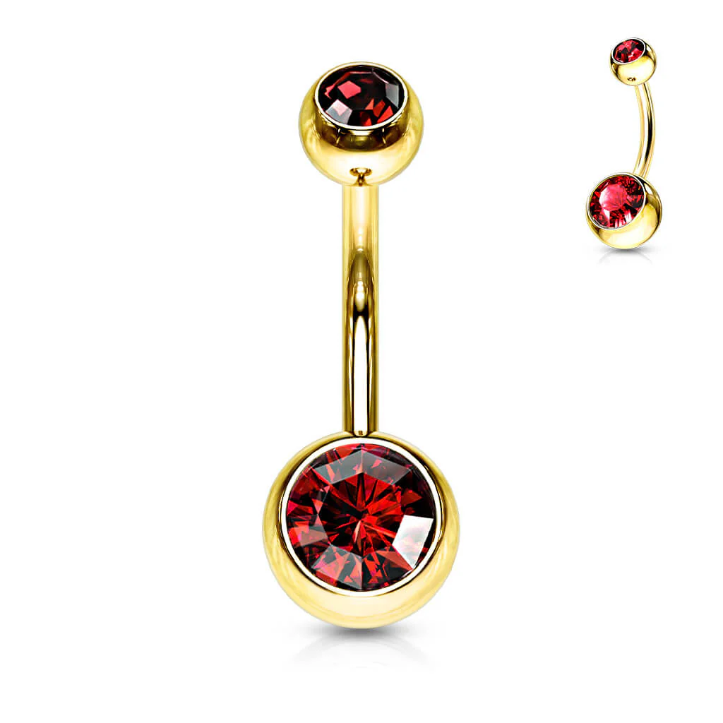 Bauchnabelpiercing Kugel Zirkonia Gold PVD - Image 14