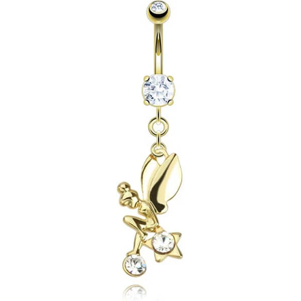Bauchnabelpiercing Fee beweglich Zirkonia Gold - Image 2