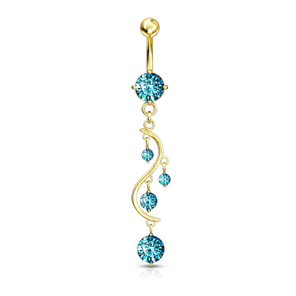 Bauchnabelpiercing Hänger Zirkonia Gold - Image 6