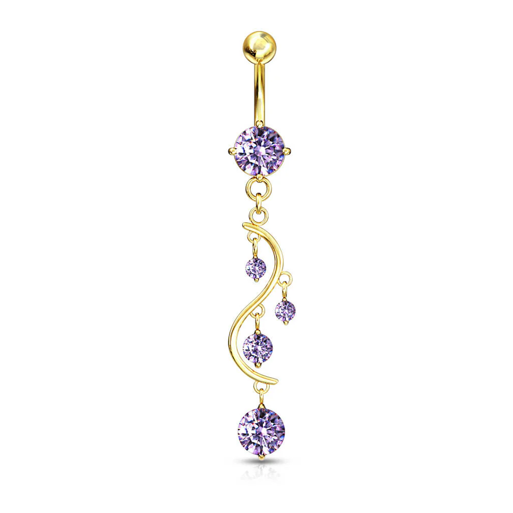 Bauchnabelpiercing Hänger Zirkonia Gold - Image 7