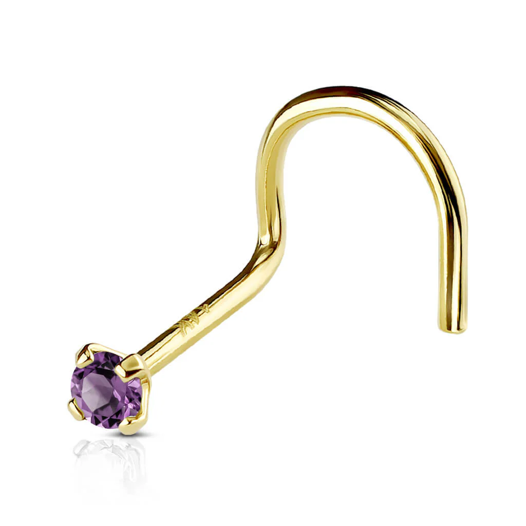 14 Karat Gold Nasenstecker Zirkonia Gelbgold Weißgold - Image 9