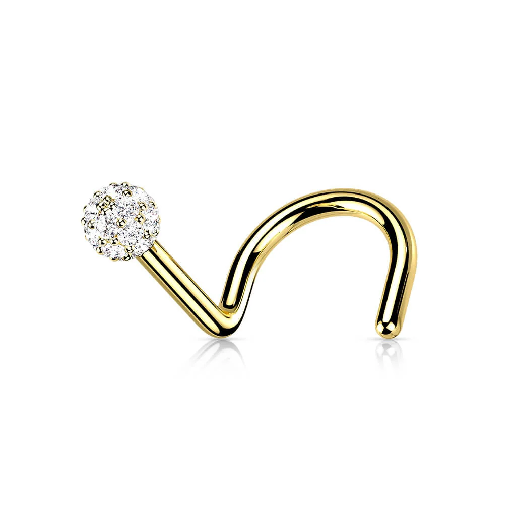 14 Karat Gold Nasenstecker Zirkonia Gelbgold Weißgold - Image 3