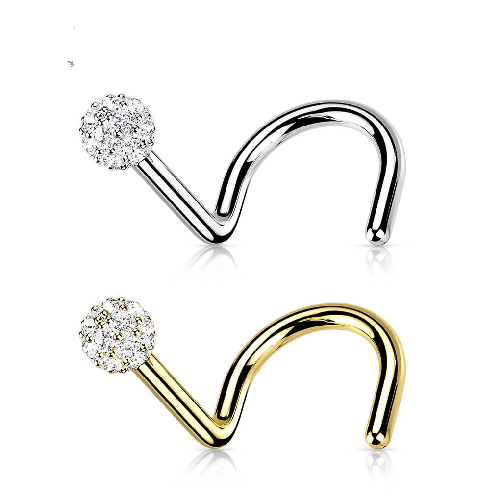 14 Karat Gold Nasenstecker Zirkonia Gelbgold Weißgold - Image 4