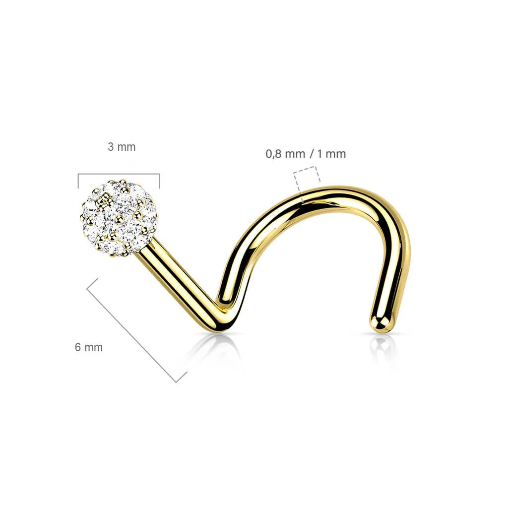 14 Karat Gold Nasenstecker Zirkonia Gelbgold Weißgold - Image 5