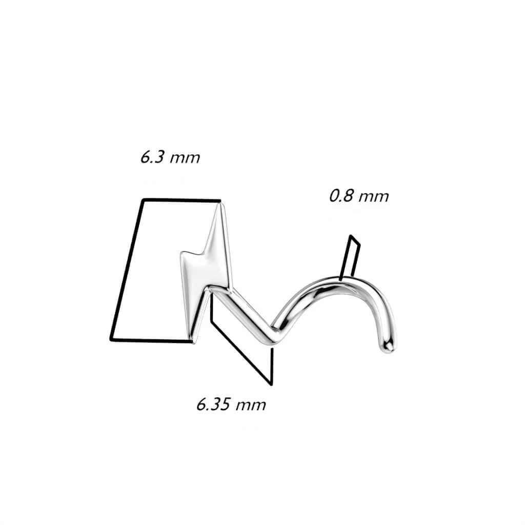 14 Karat Gold Nasenstecker Blitz Gelbgold Weißgold - Image 4