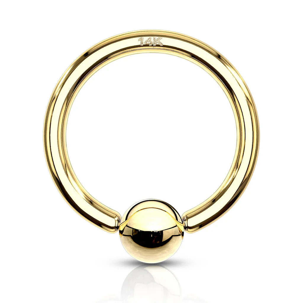 14 Karat Gold Ring Gelbgold Weißgold Klemmkugelring - Image 4