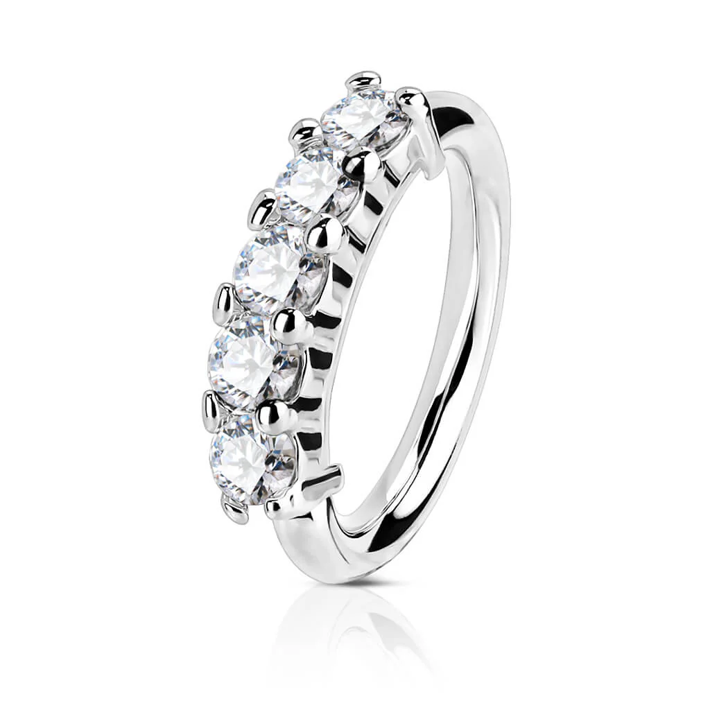 14 Karat Gold Ring 5 Zirkonia Gelbgold Weißgold Biegbar - Image 2