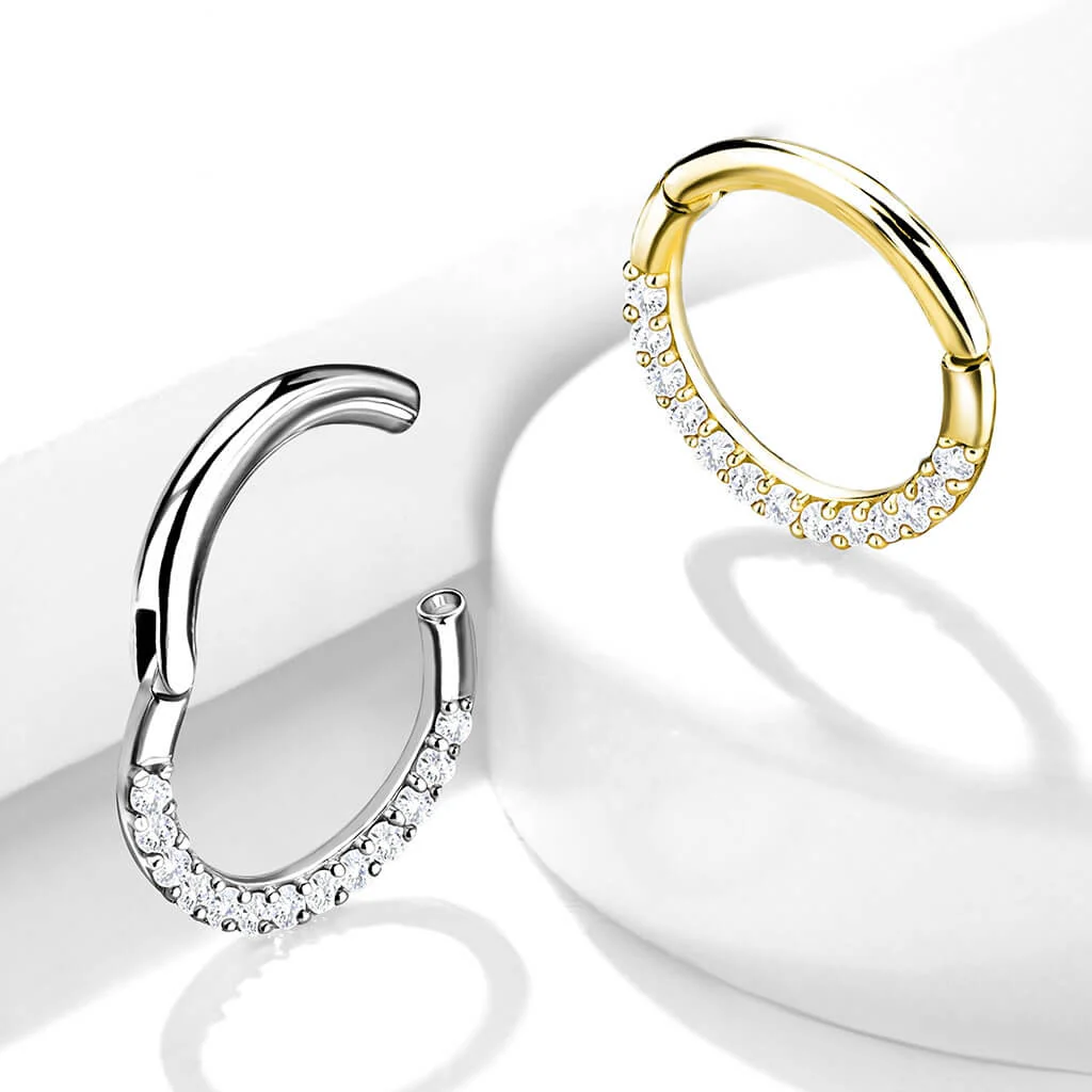14 Karat Gold Ring Zirkonia Gelbgold Weißgold Clicker - Image 5